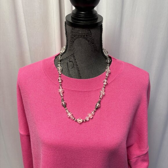 Pink Long Sleeve Sweater Womens Size Large Relaxed Fit Knit Pullover Top NEW - Picture 2 of 8